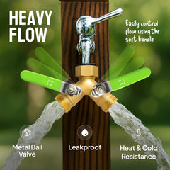 Craft911 2-Way Hose Splitter installed on a garden faucet