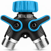 Craft911 2 Way Hose Splitter Metal Y design in blue