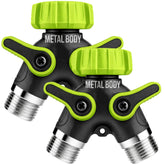 Craft911 Garden Hose Splitter 2 Way front view with metal body
