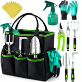 Craft911 Heavy Duty Gardening Tools Set Green with garden bag