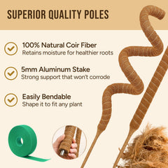Craft911 moss pole wrapped in coconut fiber close-up