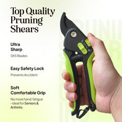 Craft911 pruning shears side view with ergonomic handle
