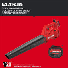 CRAFTSMAN 20V MAX Leaf Blower side view with nozzle