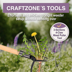 CRAFTZONE Weed Puller Tool adjustable sections showing length options