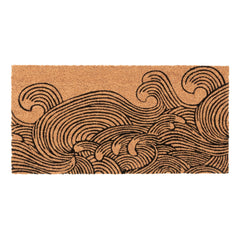 Creative Co-Op Wave Print Coir Doormat close-up of coir material