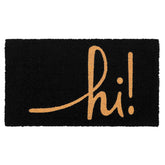 Croft&Cane Black Coir Doormat front view with natural coir lettering