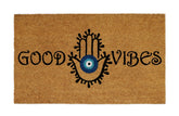 Croft&Cane Good Vibes Evil Eye Coir Doormat front view