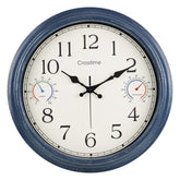 Crosstime 16-inch Blue Retro Wall Clock front view with large dial