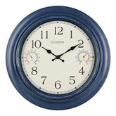 Crosstime 18-inch outdoor clock front view with blue finish