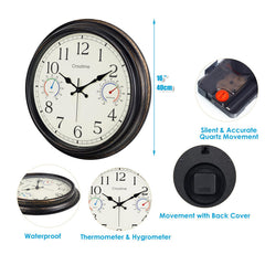 Crosstime outdoor clock mounted on garden wall
