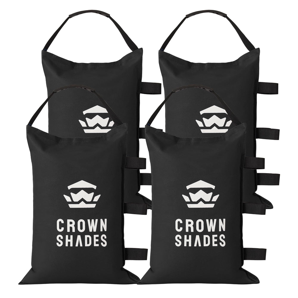 CROWN SHADES Sand Bags for Canopy Legs, black, front view