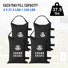 CROWN SHADES Sand Bags, pack of 4, displayed together