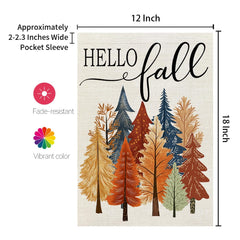 CROWNED BEAUTY Fall Garden Flag displayed in a garden
