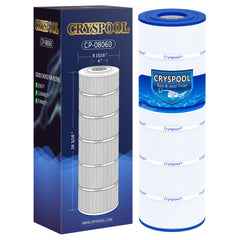 Cryspool Pool Filter Cartridge front view, length 28-3/16 inches
