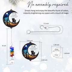 Crystal prisms of GIFTELIX suncatcher reflecting rainbows in sunlight