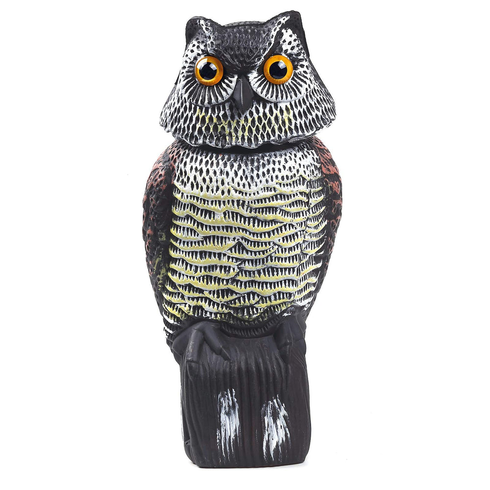 CTREE Owl Decoy front view with realistic yellow eyes
