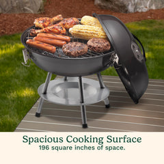 Cuisinart 14" Portable Charcoal Grill showing chrome-plated grate