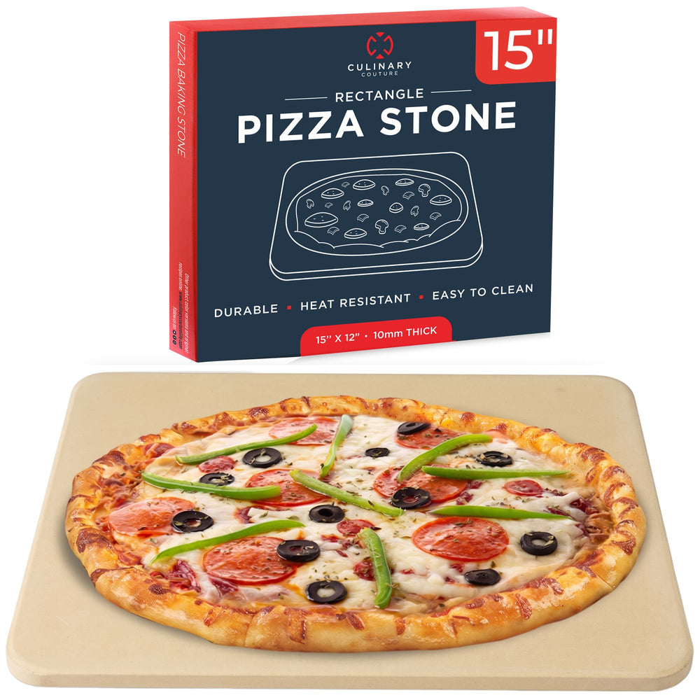 Culinary Couture Large Pizza Stone 15x12 inch top view