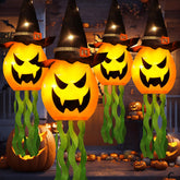 Cuorung Halloween decorations lighted pumpkin witch hat front view