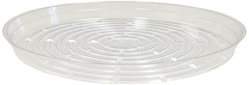 Curtis Wagner 14-Inch Vinyl Plant Saucer clear front view