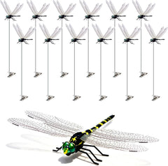 Cushry 12 Pack 3D Dragonfly Clips in vibrant colours on a white background