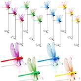 Cushry 12 Pack Dragonfly Clips in vibrant colours, front view