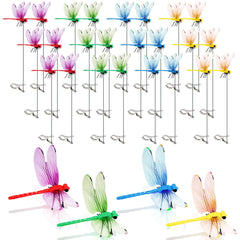 Cushry 24 Pack Dragonfly Clips vibrant colors arranged in packaging