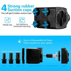 CWKJTOP fountain pump nozzle options displayed