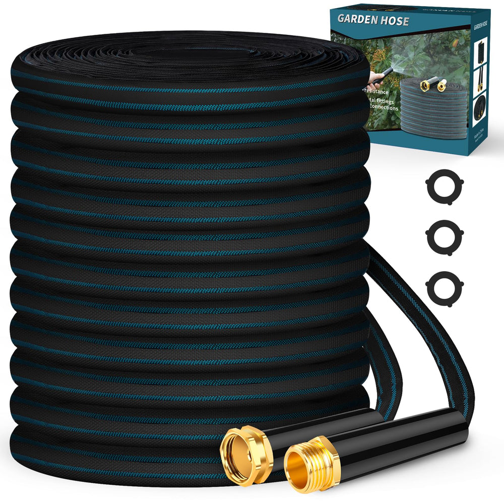 CXEZSIK 100ft lightweight garden hose in Black Lake Blue