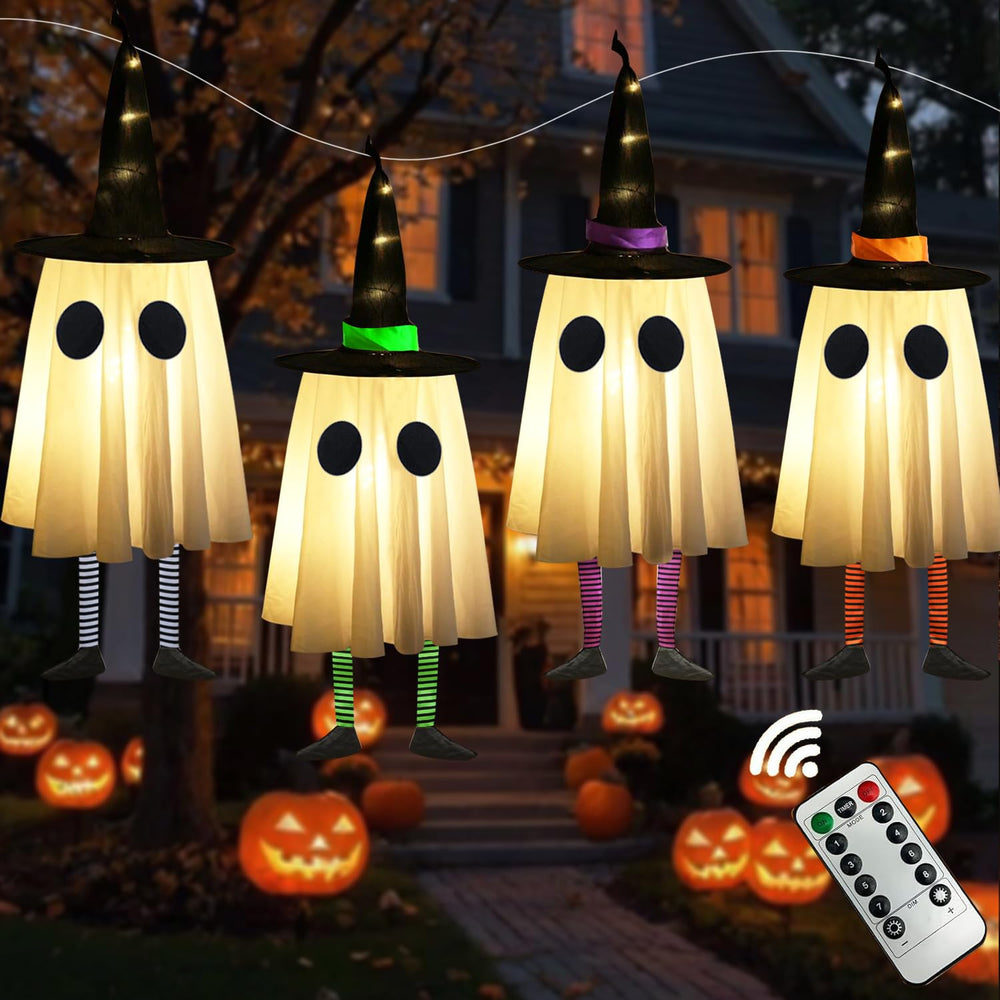 CYSKXYI Halloween Decorations Outdoor glowing witch hat light front view