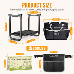 CZZXI Garden Kneeler and Seat folded for easy transport