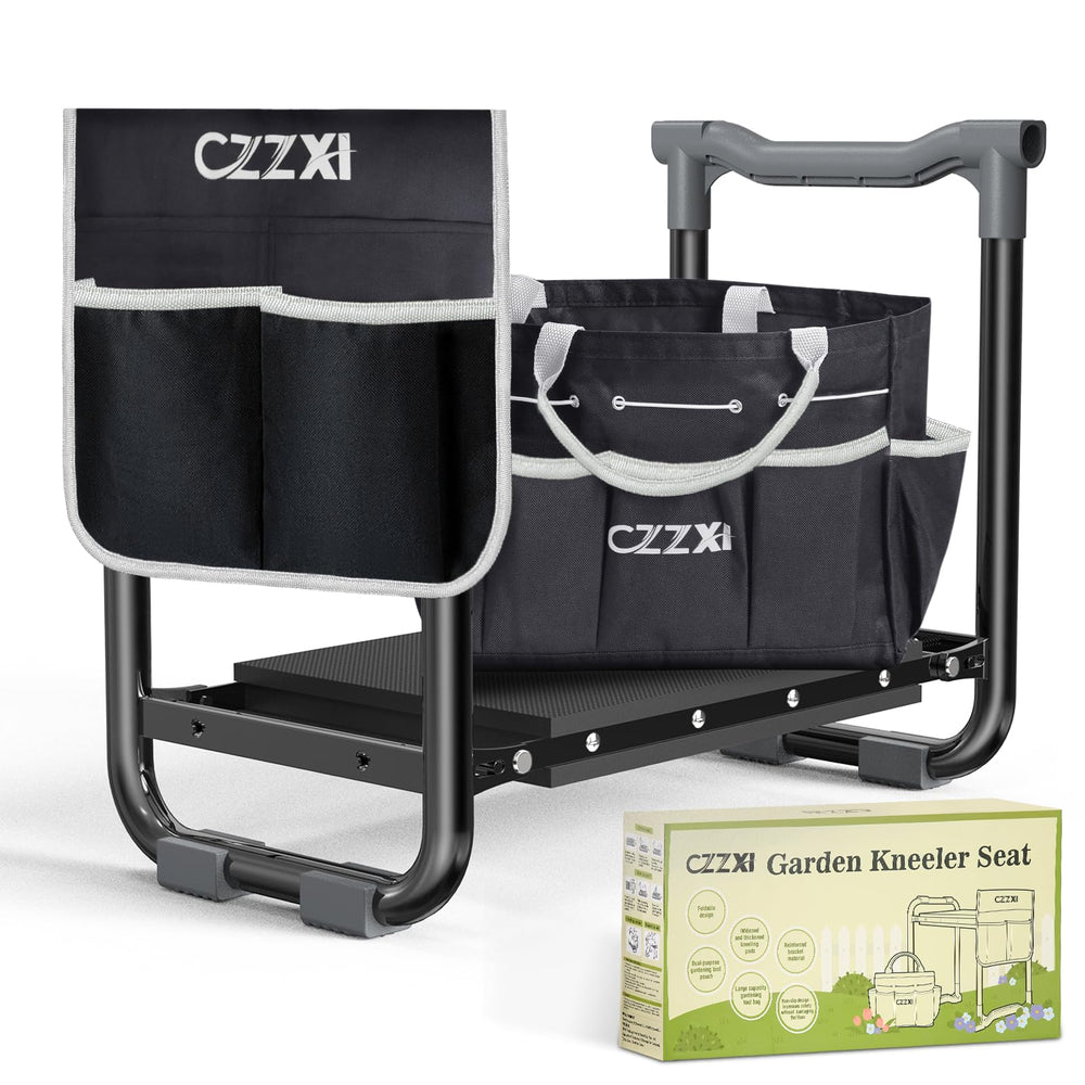 CZZXI Garden Kneeler and Seat with wider pad in black and gray
