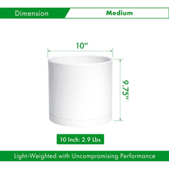 D'vine Dev 10 Inch Plastic Planter Pot with drainage holes