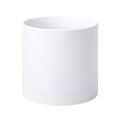 D'vine Dev 10 Inch Plastic Planter Pot with Saucer, White front view