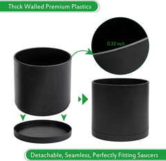 D'vine Dev 12 Inch Matte Black Planter with mesh net