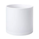 D'vine Dev 12 Inch Plastic Planter Pot front view with saucer
