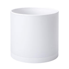 D'vine Dev 12 Inch Plastic Planter Pot front view with saucer