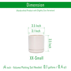 D'vine Dev 3.5 Inch ceramic planter with drainage hole