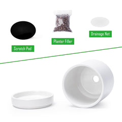 D'vine Dev ceramic pots with drainage mesh net accessory