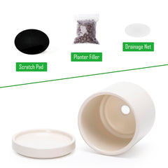 D'vine Dev Ceramic Pots with drainage mesh nets