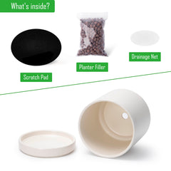 D'vine Dev Pots with drainage mesh and saucers