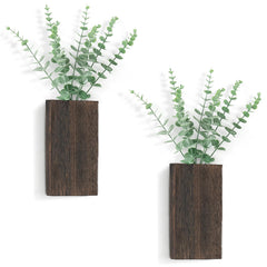 Dahey Wall Planter Vase front view with fake eucalyptus sprigs