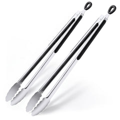 DAILY KISN 17 Inch BBQ Tongs front view with black handle