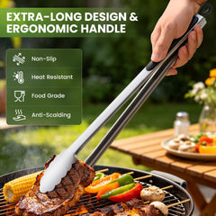DAILY KISN BBQ Tongs in use grilling vegetables