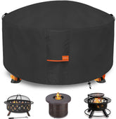 Dalema Fire Pit Cover round 48" Dia 24" H black front view