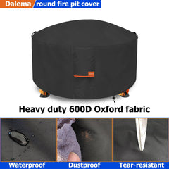 Dalema Fire Pit Cover showing air vent for ventilation
