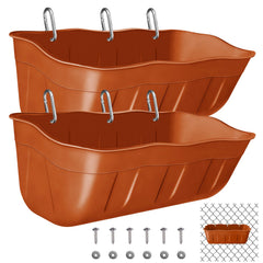 DallerSoode Hanging Goat Feeders terracotta front view