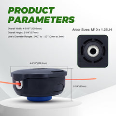 Dalom 128LD Trimmer Head back view showing mounting mechanism