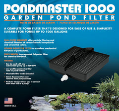 Danner Pondmaster PM1000 filter showing carbon and polyester media