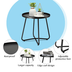 danpinera Outdoor Side Table black in garden setting